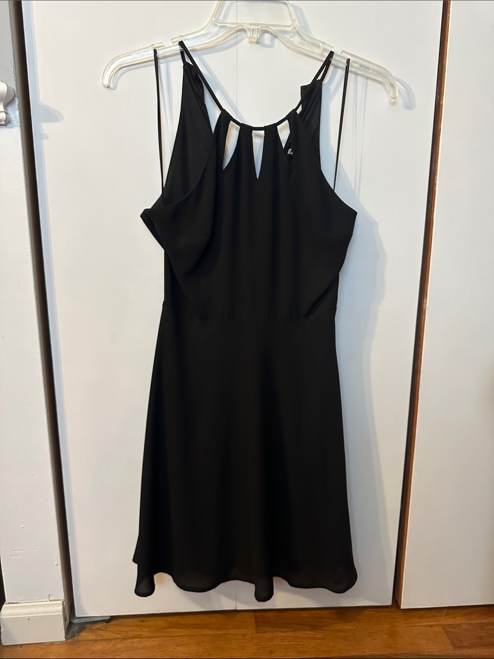 Express Black Mini Dress with Keyhole Neckline